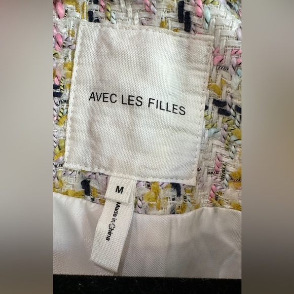 AVEC LES FILLES Women's Tweed Button-Front Jacket size medium - Picture 6 of 11